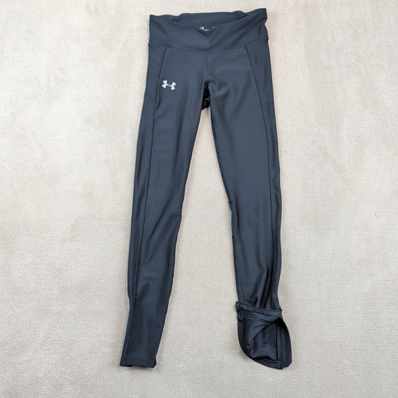 Under Armour HeatGear Compression Ankle Zip Leggings Small Black Reflective Gorp — photo 2